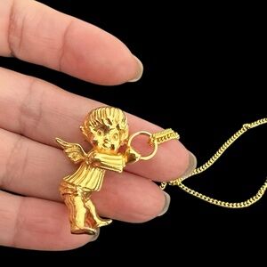 Gold plated Angel Pendant Necklace